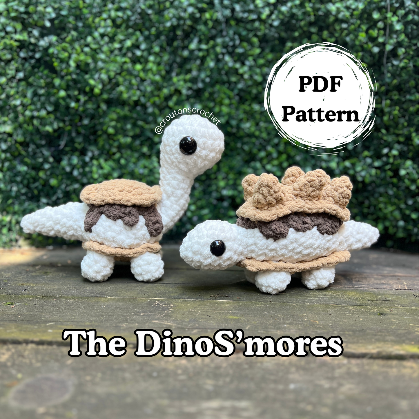 DinoS'mores Crochet Pattern Bundle | 2-in-1 StegoS'moreus and BrontoS'moreus [PDF FILE]