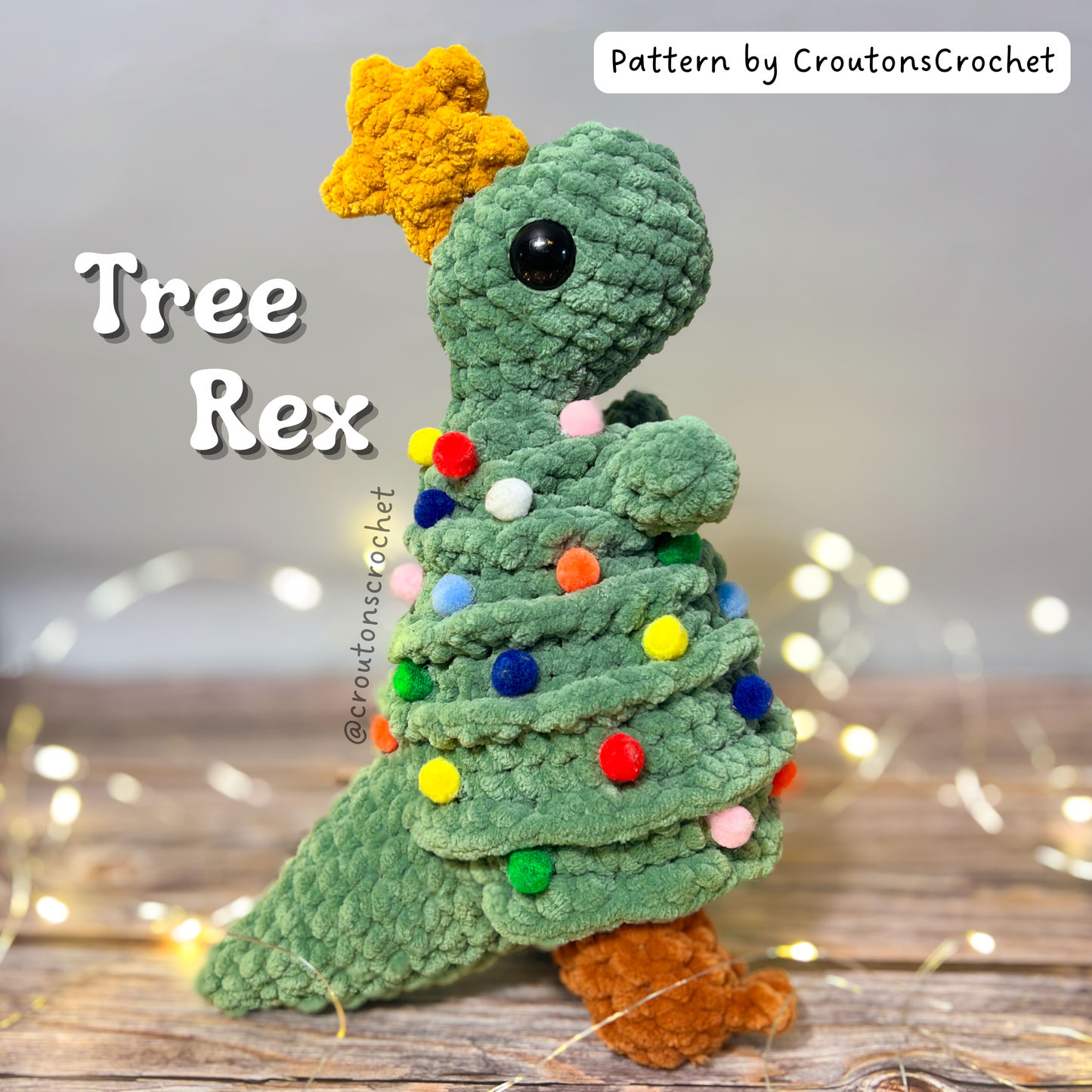 2-in-1 Holiday Dinosaur Crochet Pattern Bundle | Tree Rex and Velociwraptor Amigurumi Patterns