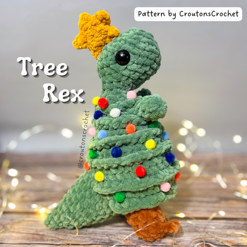 2-in-1 Holiday Dinosaur Crochet Pattern Bundle | Tree Rex and Velociwr ...