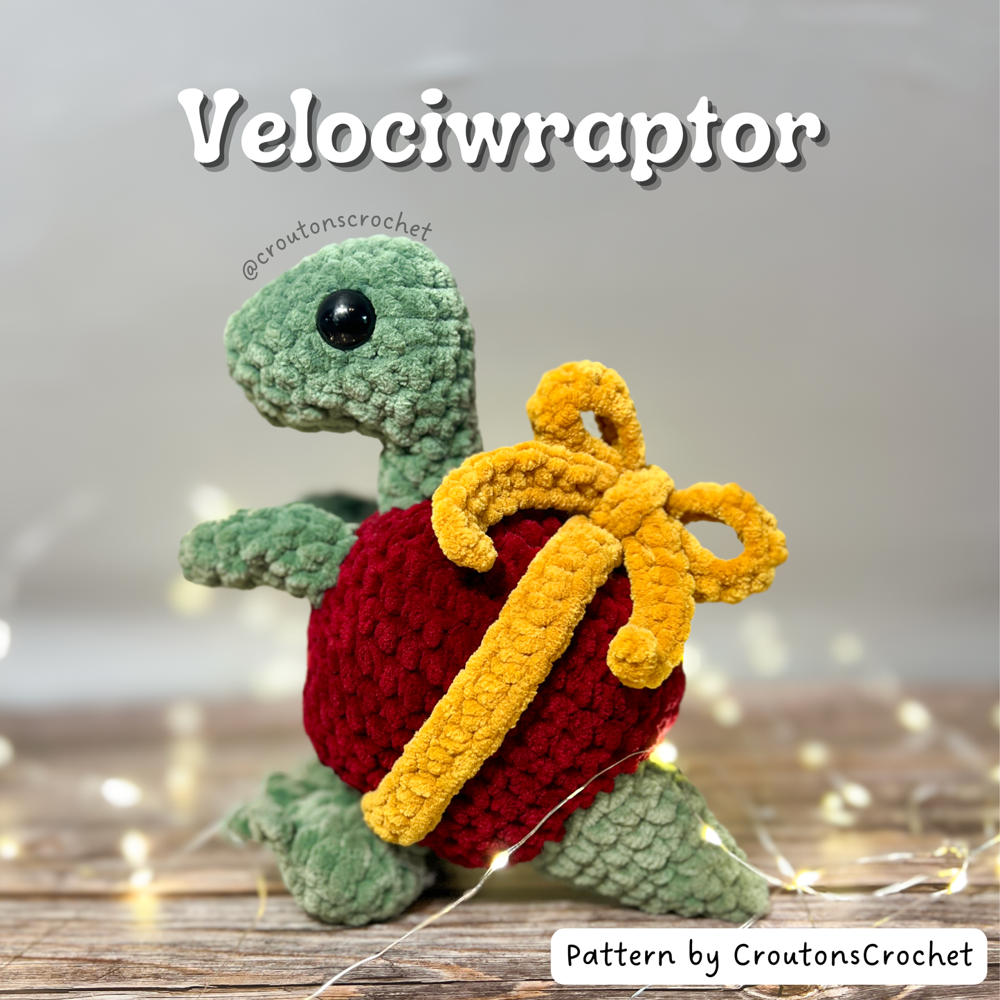 2-in-1 Holiday Dinosaur Crochet Pattern Bundle | Tree Rex and Velociwraptor Amigurumi Patterns