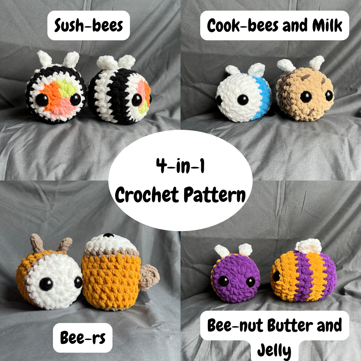 4-in-1 Bee-sties Crochet Pattern