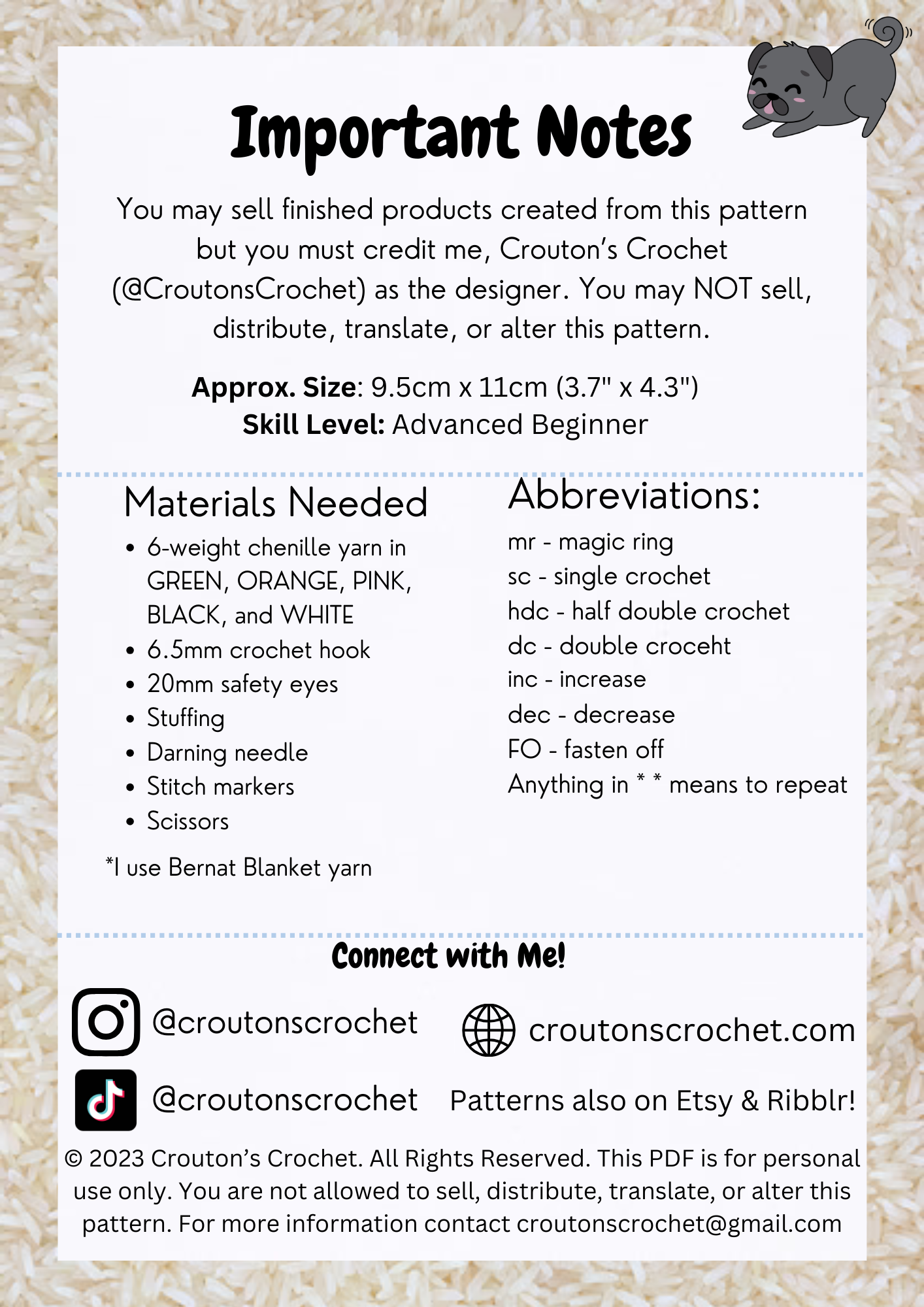 Sush-Bee Crochet Pattern (Mini Sushi Bee) [PDF FILE]