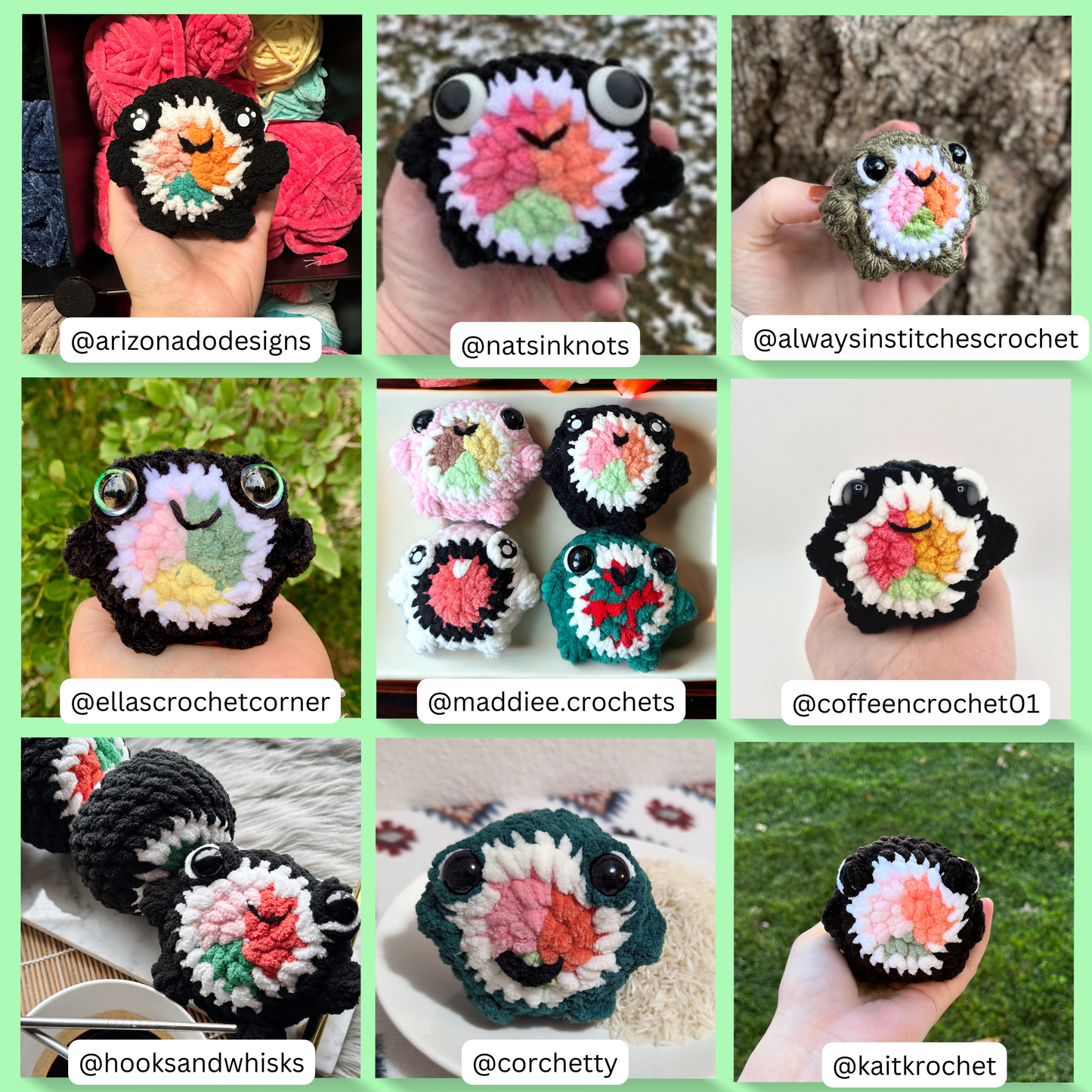 Sushi Frog Crochet Pattern [PDF FILE]