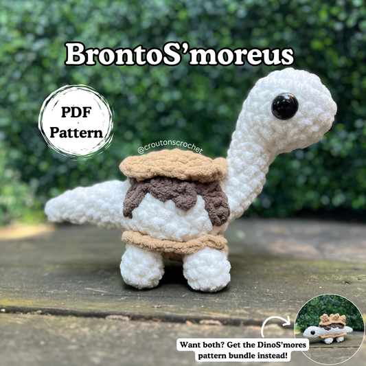 BrontoS'moreus Crochet Pattern | Brontosaurus S'mores Dinosaur Amigurumi PDF
