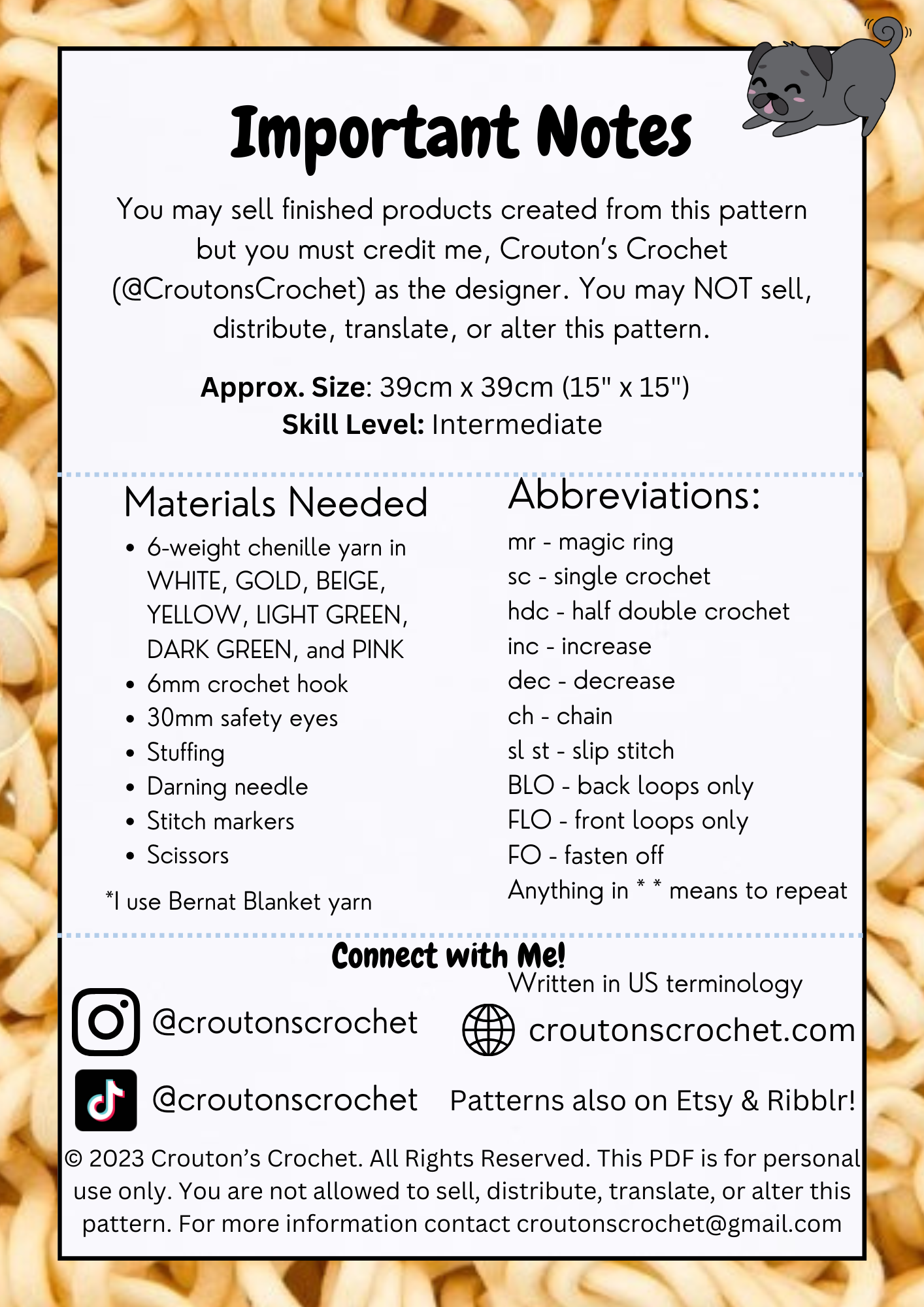 Sting-Ramen Crochet Pattern [PDF FILE]