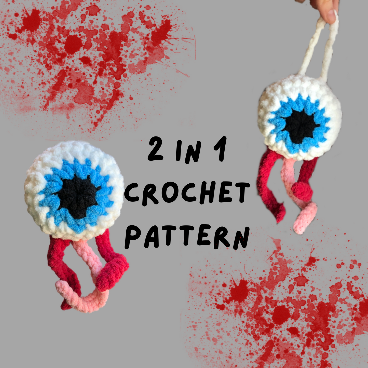 2 in 1 Eyeball Jellyfish Crochet Pattern [PDF FILE]